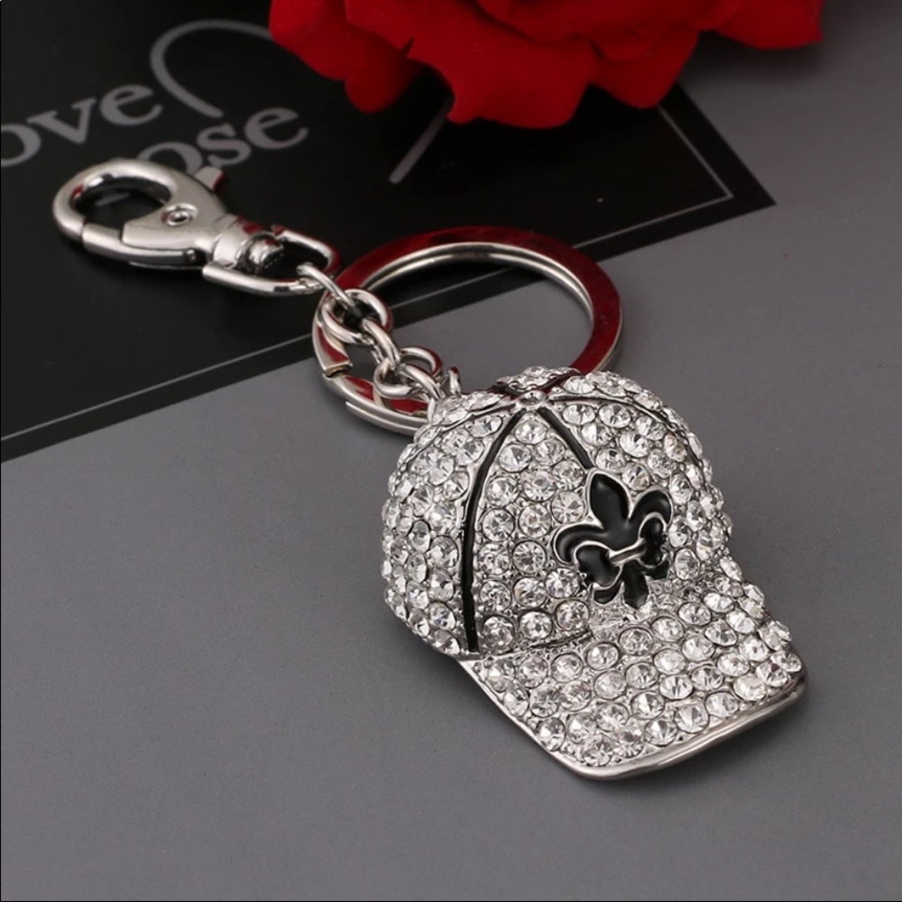 New Orleans Saints NFL Bling Hat Keychain - Picture 1 of 2